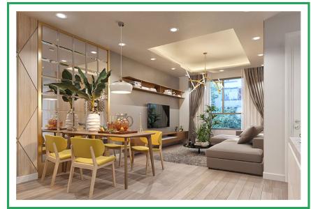 Phối cảnh căn hộ Topaz Elite Căn hộ tầng cao Topaz Elite 2 phòng ngủ, view thành phố đẹp.