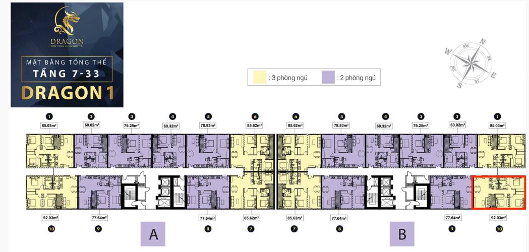Mặt bằng tầng căn hộ Topaz Elite Căn hộ Topaz Elite tầng cao thiết kế 3 phòng ngủ, không kèm nội thất.