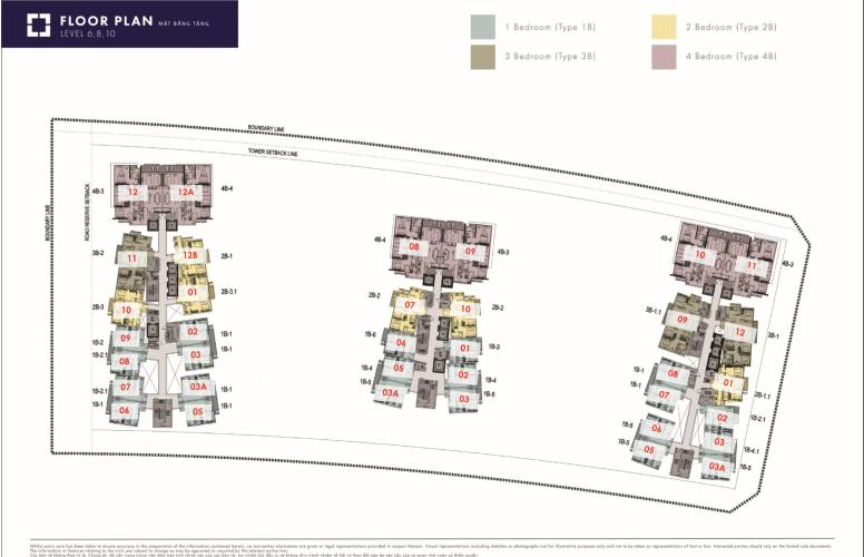 Layout tầng căn hộ The Metropole Thủ Thiêm, Quận 2 Căn hộ The Metropole Thủ Thiêm hướng ban công đông bắc nội thất cơ bản diện tích 50.6m²