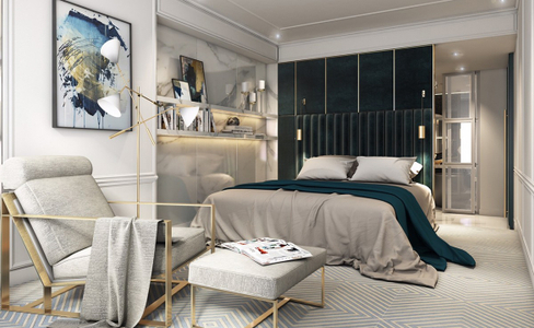 Nhà mẫu căn hộ Soho Residence, Quận 1 Căn hộ Soho Residence tầng 28 view đón gió thoáng mát, không có nội thất.