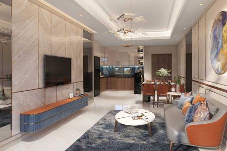 Nhà mẫu căn hộ Opal Boulevard, Huyện Dĩ An Căn hộ Opal Boulevard hướng cửa Tây Bắc, nội thất cơ bản.