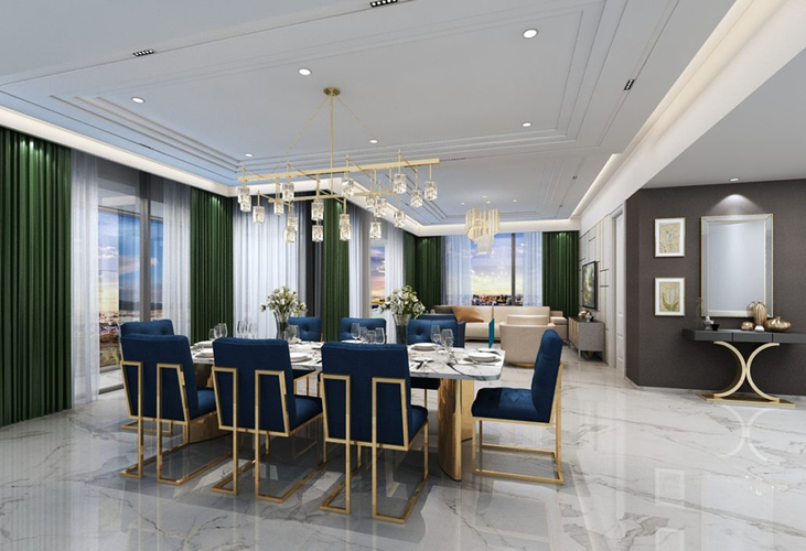 Nhà mẫu căn hộ The Metropole Thủ Thiêm, Quận 2 Căn hộ The Metropole Thủ Thiêm diện tích 106.6m2, cửa hướng Đông Bắc.