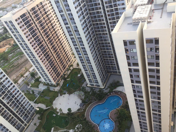 Căn hộ Vinhomes Grand Park, Quận 9 Studio Vinhomes Grand Park tầng 35 thiết kế 1 phòng ngủ không vách ngăn.