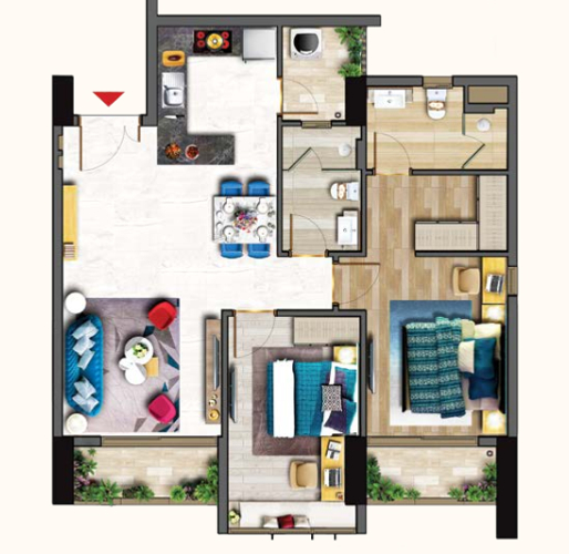  Căn hộ Phú Mỹ Hưng Midtown hướng ban công tây bắc đầy đủ nội thất diện tích 84m²