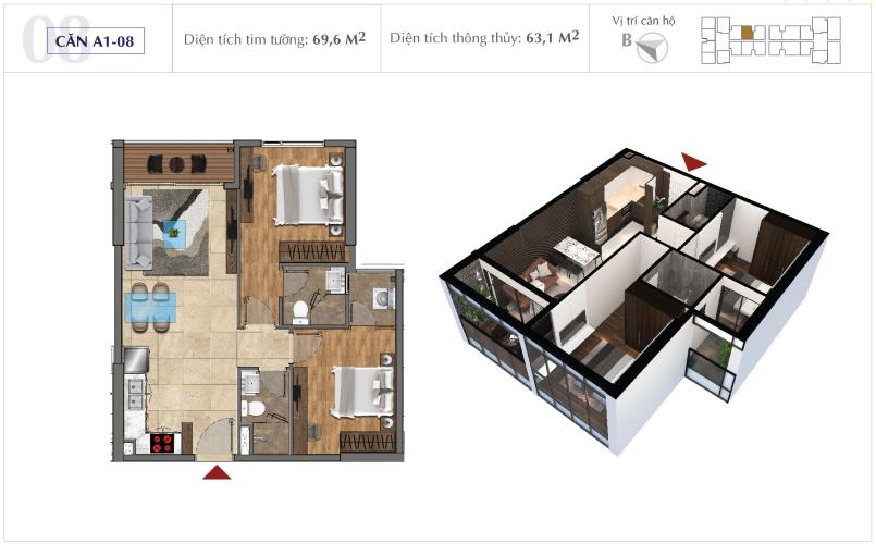 sunshinecitysaigons1a108 Cho thuê Sunshine City Saigon 2 phòng ngủ diện tích 69m2