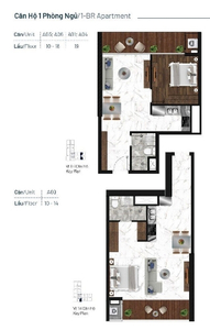 Layout căn hộ Sunshine Horizon, Quận 4 Căn hộ tầng 14 Sunshine Horizon ban công hướng Tây, nội thất cơ bản.