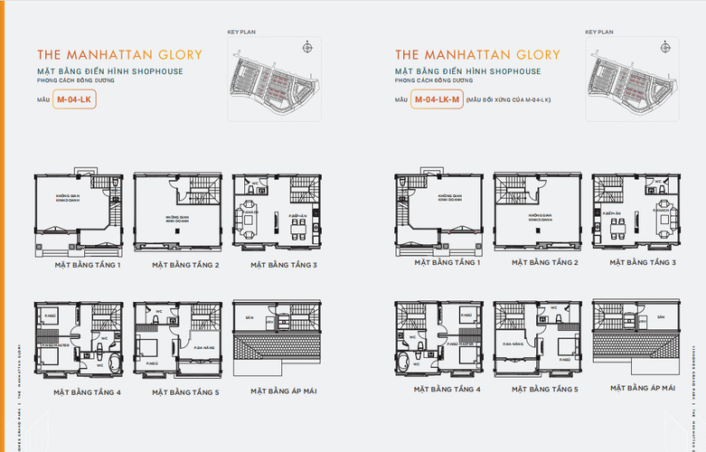 Bản vẽ Shophosue Vinhomes Grand Park, Quận 9 Shophouse Vinhomes Grand Park thiết kế 1 trệt, 4 lầu và 1 tum.