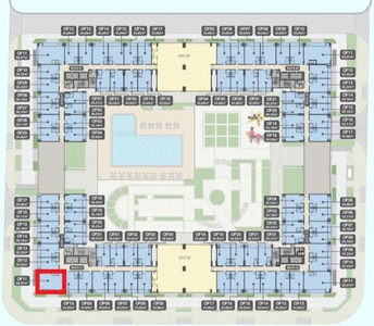 Mặt bằng chung căn hộ Q7 Boulevard, Quận 7 Officetel Q7 Boulevard diện tích 35.22m2, không có nội thất.