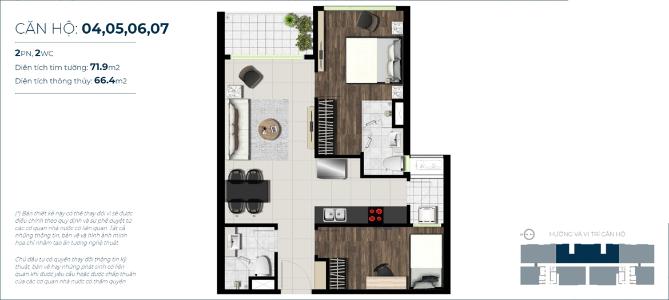 layout căn hộ Sky89 Căn hộ Sky 89 An Gia hướng Đông, tầng cao mát mẻ.