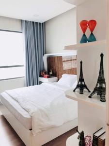 phòng ngủ căn hộ riviera point Căn hộ Riviera Point tầng cao, bàn giao đầy đủ nội thất.