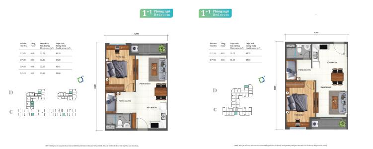 Layuot căn hộ Lovera Vista, Bình Chánh Căn hộ Lovera Vista bàn giao nội thất cơ bản cao cấp, hướng Bắc.