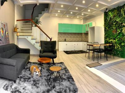 Phòng khách nhà phố Quang Trung, Gò Vấp Nhà phố gần chợ Hạnh Thông Tây, hướng Tây Bắc, diện tích 36.5m2.