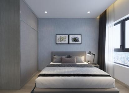 Phòng ngủ căn hộ Riviera Point Căn hộ tầng 12 Riviera Point sàn gỗ, view thành phố thành phố sầm uất.