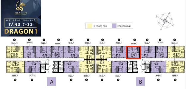 Mặt bằng tầng căn hộ Topaz Elite Căn hộ ban công hướng Tây Bắc Topaz Elite tầng cao.