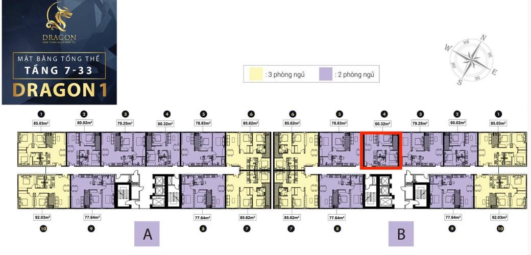 Mặt bằng tầng căn hộ Topaz Elite Căn hộ ban công hướng Tây Bắc Topaz Elite tầng cao.