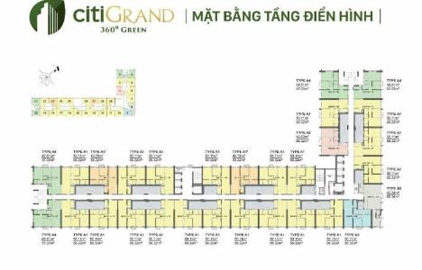 Layout dự án Citigrand Quận 2 Căn hộ chung cư Citigrand bàn giao nội thất cơ bản, hướng Tây Bắc.