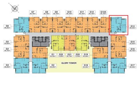 Layout căn hộ Richmond City, Bình Thạnh Căn hộ Richmond City view thành phố tuyệt đẹp, 3 phòng ngủ.