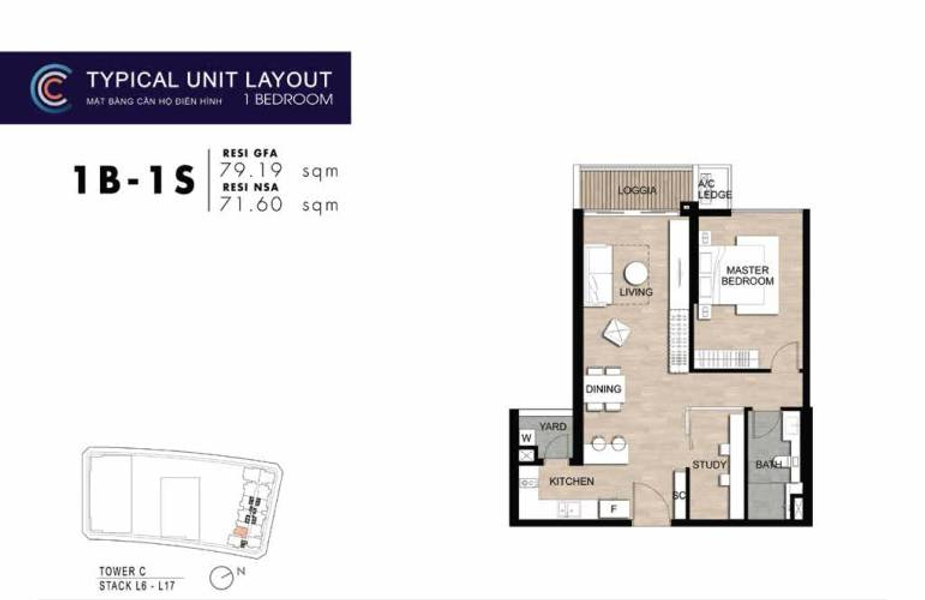 Căn hộ The Metropole Thủ Thiêm có 1 phòng ngủ, nội thất cơ bản.