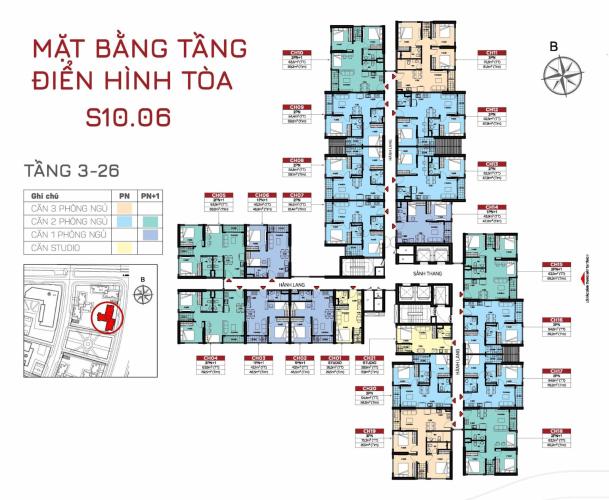 layout Căn hộ Vinhomes Grand Park, Quận 9 Căn hộ Vinhomes Grand Park ban công thoáng gió, không nội thất.