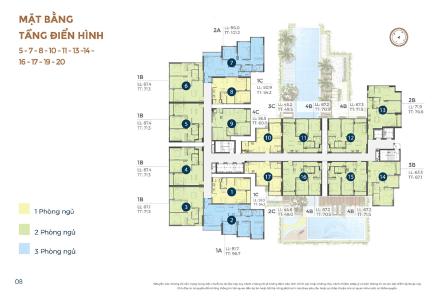 Mặt bằng dự án Precia Bán căn hộ tầng trung Precia, diện tích 49.5m2, hiện chưa bàn giao.