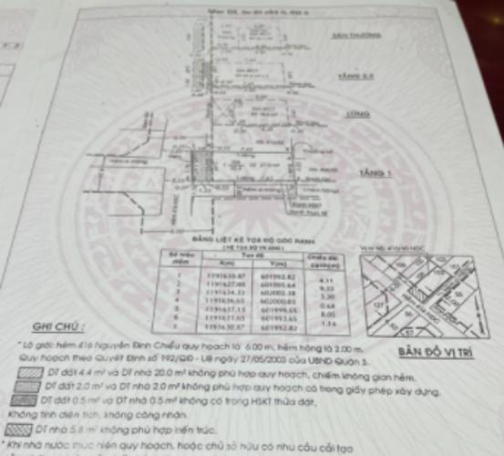 Bản vẽ nhà phố Quận 3 Nhà phố hẻm xe hơi rộng 4m hướng Đông thoáng mát, có sổ hồng.