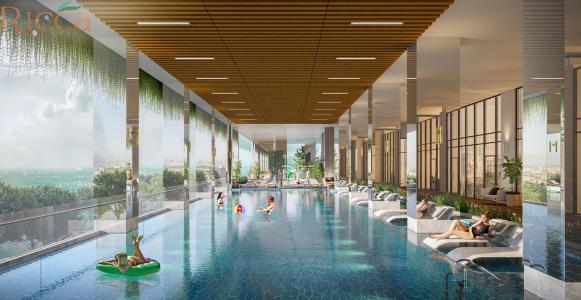 Hồ bơi căn hộ Ricca quận 9 Căn hộ Ricca cửa hướng Nam, bàn giao nội thất cơ bản