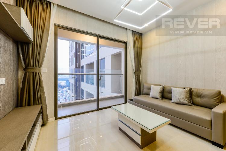 Phòng khách Cho thuê căn hộ Masteri Millennium tầng cao 2PN view sông