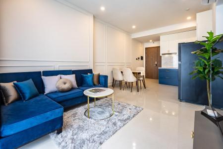 Phòng khách căn hộ Saigon Royal Căn hộ Saigon Royal tầng trung, view nhìn ra hướng tòa nhà Bitexco