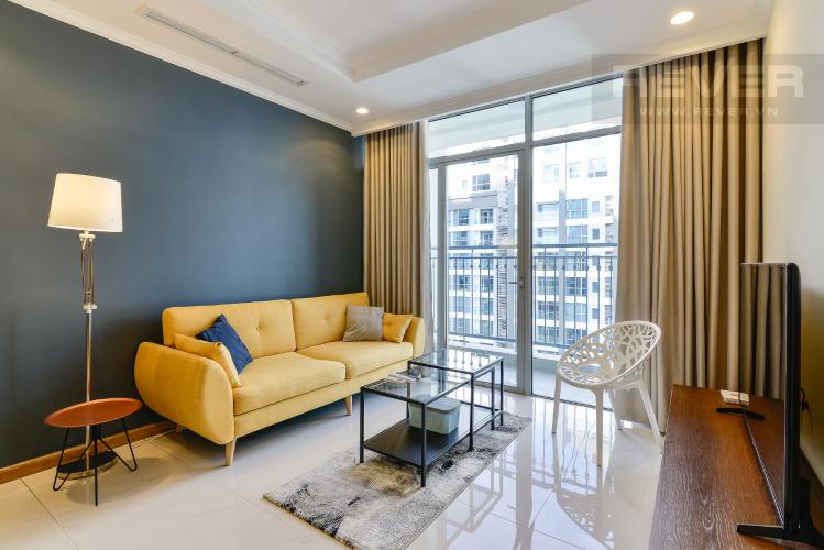 Phòng khách Căn hộ Vinhomes Central Park tầng cao C1, view sông, 2 phòng ngủ