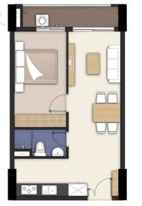 Layout căn hộ Lavita Charm, Quận Thủ Đức Căn hộ Lavita Charm tầng 9 diện tích 49.29m2, bàn giao nội thất cơ bản.
