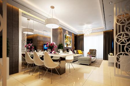 Phòng khách căn hộ Carillon 7, Tân Phú Căn hộ tầng thấp Carillon 7 nội thất cơ bản, ban công hướng Đông Nam.