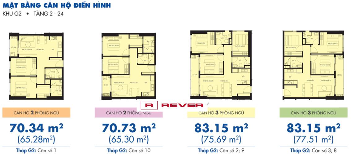 Mặt bằng căn hộ Căn hộ Sunrise Riverside view nội khu, hướng Tây.