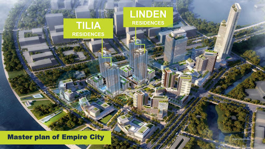 Căn hộ Empire City, Quận 2 Căn hộ có 3 phòng ngủ Empire City tầng 26, bàn giao nội thất cơ bản.
