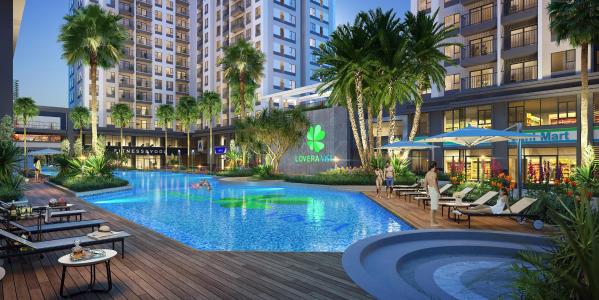 Hồ bơi Lovera Vista, Bình Chánh Căn hộ Lovera Vista nội thất cơ bản, hướng Đông Nam