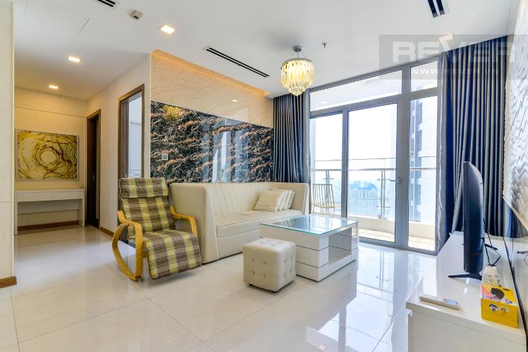 Phòng Khách Cho thuê căn hộ Vinhomes Central Park 3PN, tháp Park 1, đầy đủ nội thất, hướng Tây Bắc