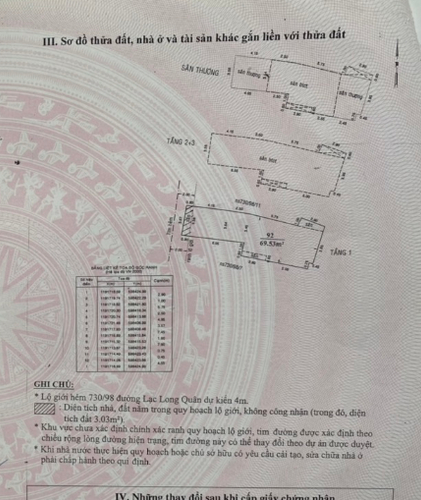 Bản vẽ nhà phố Quận Tân Bình Nhà phố hẻm đường Lạc Long Quân, kết cấu 1 trệt, 3 lầu và sân thượng.