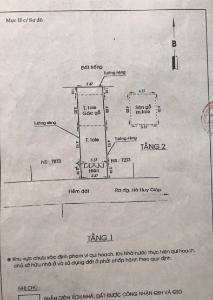 Bản vẽ nhà phố Quận 12 Nhà phố hẻm xe hơi đường Thạnh Lộc 8, kết cấu 1 trệt 1 gác lửng.