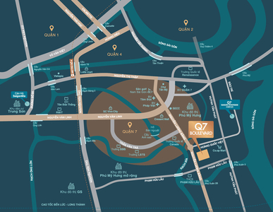 Vị trí căn hộ Q7 Boulevard, Quận 7 Officetel Q7 Boulevard diện tích 35.22m2, không có nội thất.