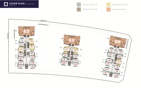 Mặt bằng chung The Metropole Thủ Thiêm, Quận 2 Căn hộ The Metropole Thủ Thiêm diện tích 50.6m2, nội thất cơ bản.