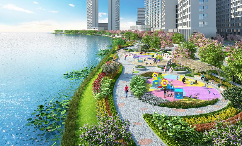 công viên nội khu căn hộ Phú Mỹ Hưng Midtown Căn hộ Phú Mỹ Hưng Midtown nội thất cơ bản, view thành phố.