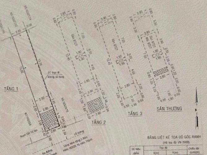 Bản vẻ nhà phố Quận 10 Bán nhà 4 tầng hẻm xe hơi Tô Hiến Thành, hướng Đông Nam