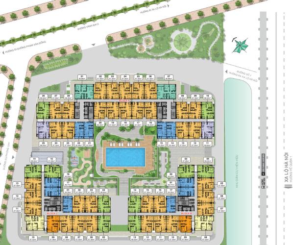 Layout Lavita Charm, Thủ Đức Căn hộ Lavita Charm hướng Tây Nam, nội thất cơ bản.