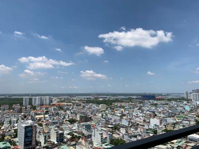 View nhìn ra ngoài từ căn hộ The View Riviera Point Căn hộ Riviera Point cửa hướng Tây nội thất cơ bản view sông.