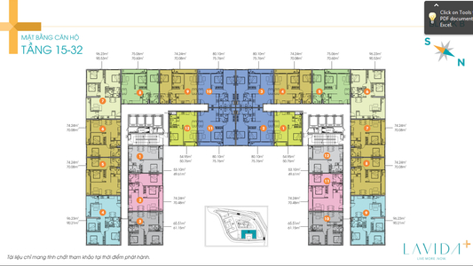 Mặt bằng chung căn hộ Lavida Plus, Quận 7 Căn hộ Lavida Plus cửa hướng Đông Bắc, view đón gió mát.