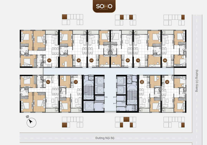 Mặt bằng chung căn hộ Soho Residence, Quận 1 Căn hộ Soho Residence tầng 27 thiết kế hiện đại, không có nội thất.