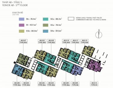Mặt bằng chung Diamond Alnata Plus, Quận Tân Phú Căn hộ Diamond Alnata Plus hướng ban công đông bắc không có nội thất diện tích 80m²