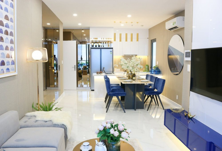 Nhà mẫu căn hộ D'Lusso, Quận 2 Căn hộ D'Lusso tầng 6 diện tích 69m2, view sông thoáng mát.