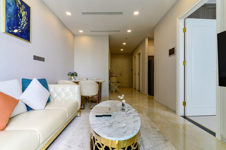 Phòng khách căn hộ Vinhomes Golden River Cho thuê officetel Vinhomes Golden River 2PN, diện tích 68m2, đầy đủ nội thất, view sông Sài Gòn