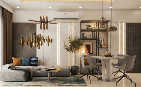 Nhà mẫu Q7 Boulevard, Quận 7 Căn hộ Q7 Boulevard tầng 20 thiết kế hiện đại, nội thất cơ bản.