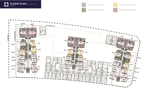 Layout tầng căn hộ The Metropole Thủ Thiêm, Quận 2 Căn hộ The Metropole diện tích 63.77m2, đầy đủ nội thất.